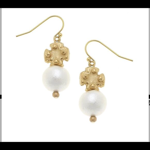 Susan Shaw Jewelry - - Gold cross earrings